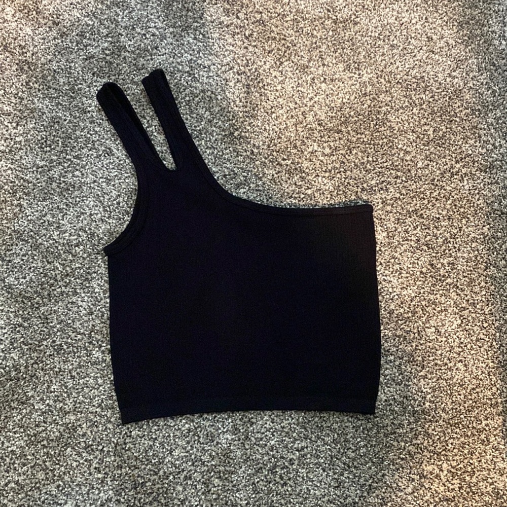 Zara Cropped Black Ribbed tank top